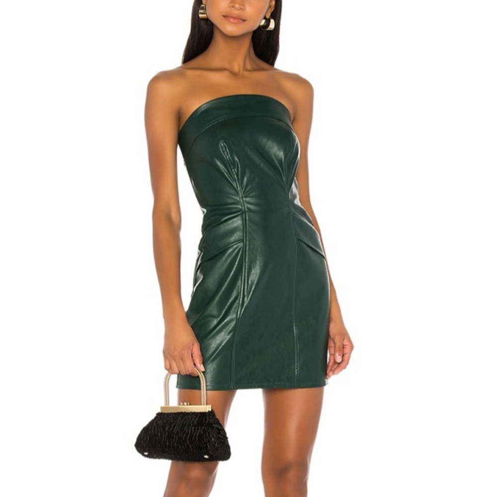 Kendall + Kylie Green Cobain Vegan Leather Dress